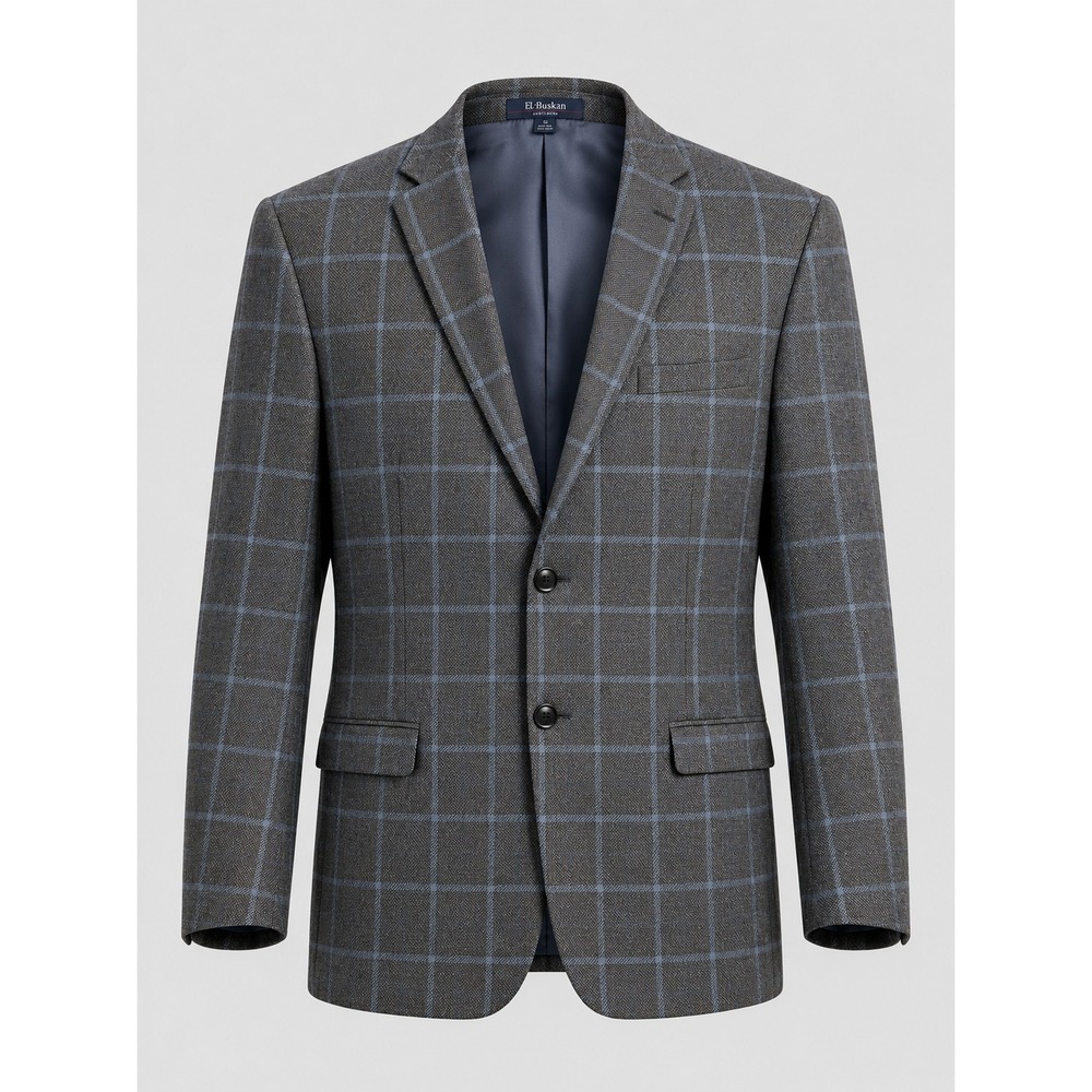 Vintage Lauren Ralph Lauren Windowpane Check Blazer‎ Wool Dark Academia Size 46L